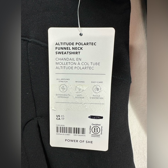 ATHLETA Altitude Polartec Funnel Neck Sweatshirt Women's Size XS Black - Picture 8 of 10